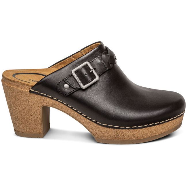 Aetrex Women's Corey Clog Black Leather CC100W