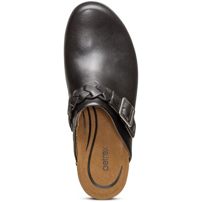 Aetrex Women's Corey Clog Black Leather CC100W