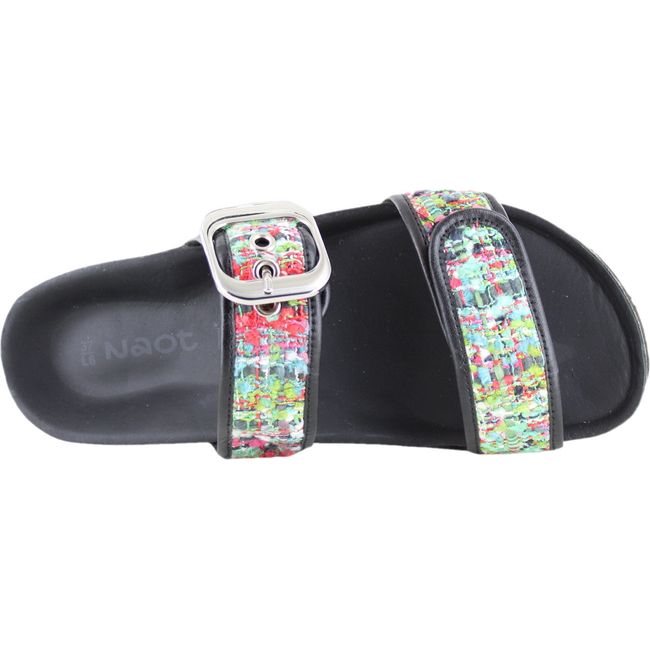 Upper of Women's Naot Nashville Slide Sandal in Pink-White Tweed and Soft Black