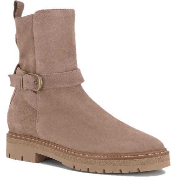 Front angled view of Naot Women's Chalmers Boot in almond suede