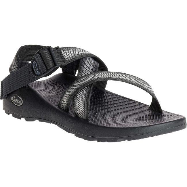 Front angled view of Women&#39;s Chaco Z/1 Classic Sandal in Split Gray and black with adjustable straps