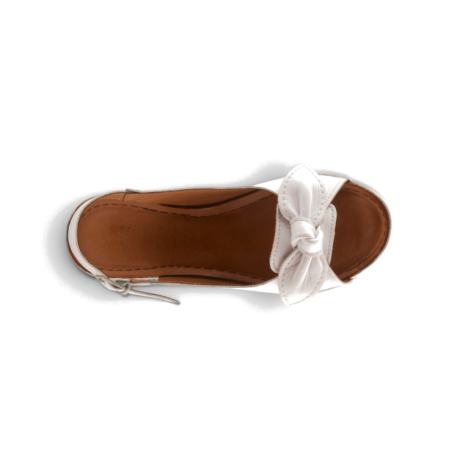 Top down view of white leather Spring Step Women&