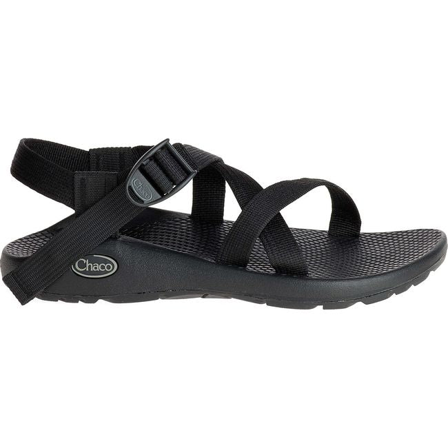 Lateral side of Women's Chaco Z/1 Classic Sandal in Black with adjustable straps