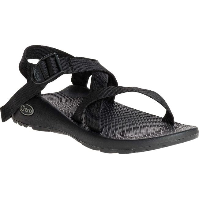 Front angled view of Women's Chaco Z/1 Classic Sandal in Black with adjustable straps