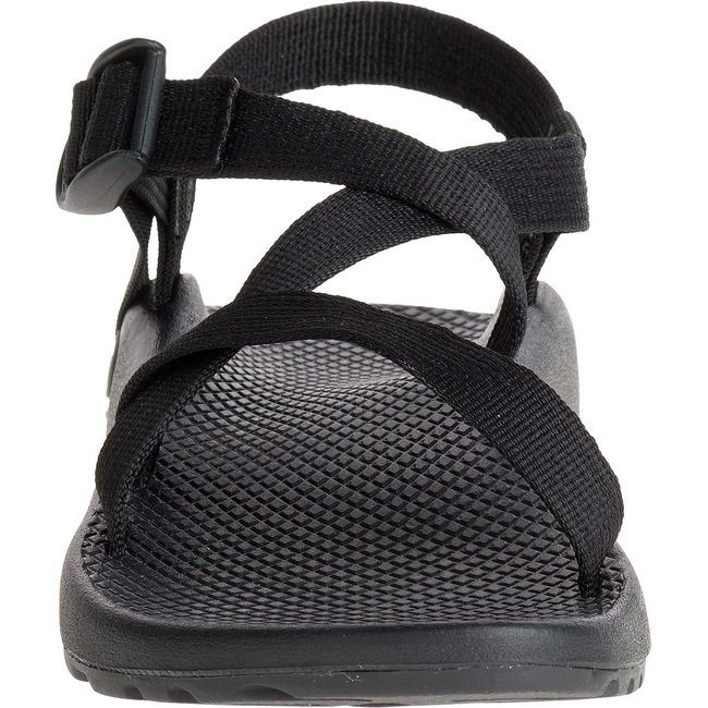 Front of Women's Chaco Z/1 Classic Vegan Sandal in Black with adjustable straps
