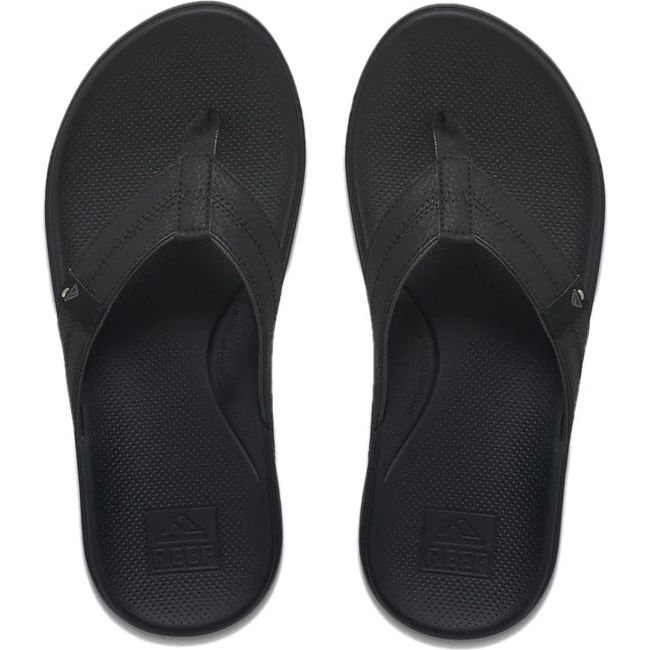 Top down view of Men's Reef Cushion Phantom 2.0 Flip Flop in black