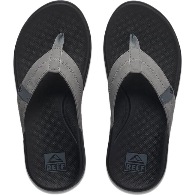 Top down view of Men's Reef Cushion Phantom 2.0 Flip Flop in shadded grey