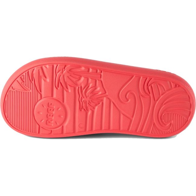 Sole of Kids Reef Rio Slide in Sunset Coral pink EVA foam