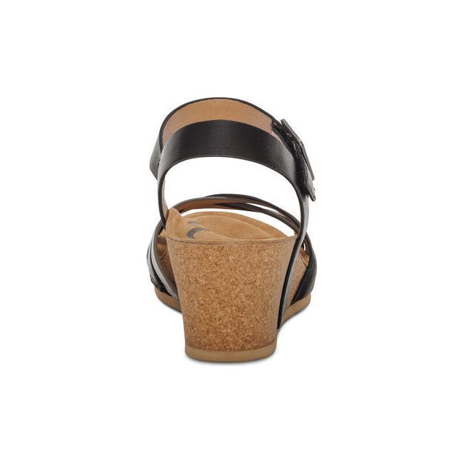 Aetrex Women's Noelle Wedge Sandal Black CK140W