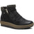 Front angled view of Women's Spring Step Cleora Boot in black leather with a side zipper