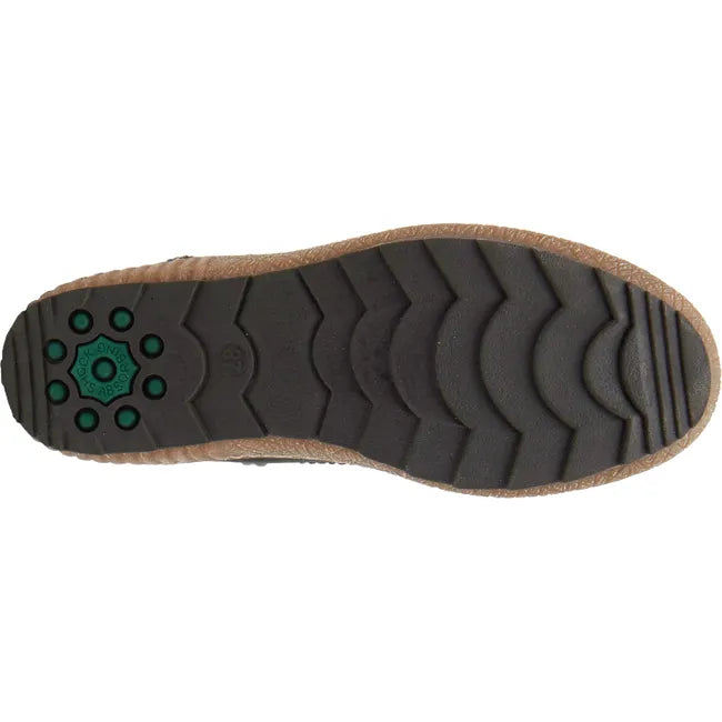 Sole of Womens Spring Step Cleora Boot in black leather upper with a black sole