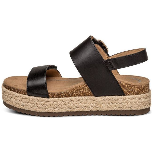 Aetrex Women's Vania Platform Sandal Black CP100