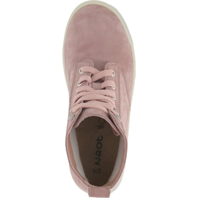 Top down view of Naot Women's Canoe Boot in mauve nubuck
