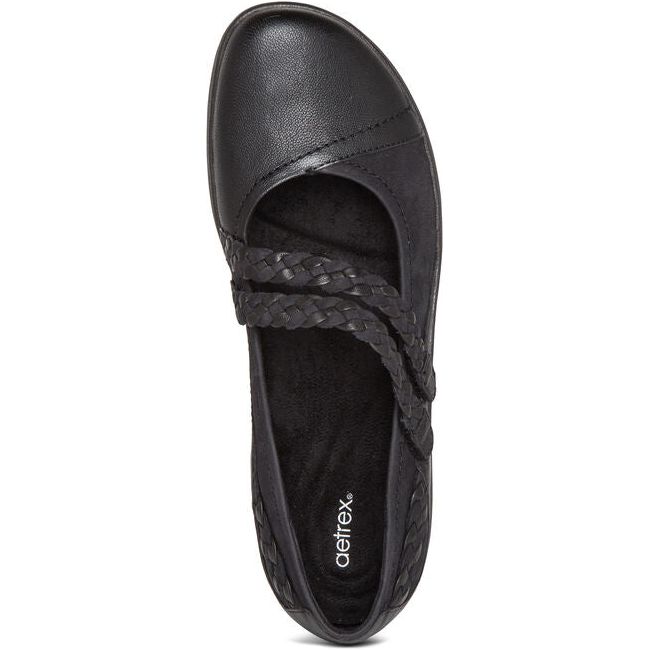 Aetrex Women&#39;s Annie Mary Jane Shoe Black DM450WM