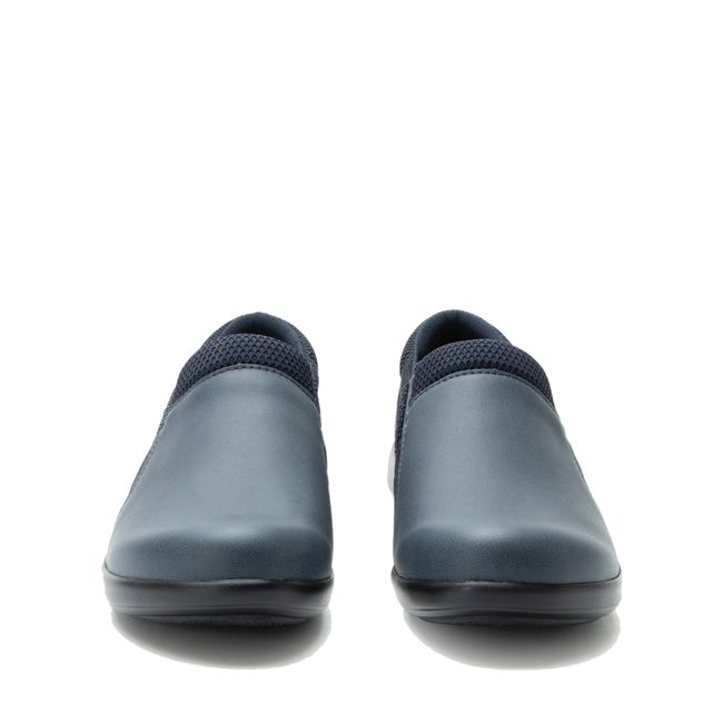 Front of Alegria Women's Duette Shoes in Washed Navy