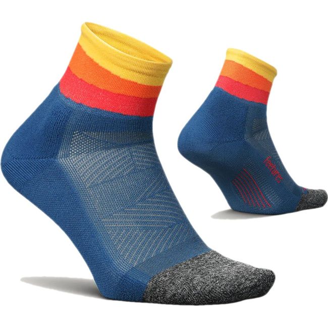 Feetures Unisex Elite Light Cushion Quarter Sock Solar Ascent E204672