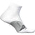 Medial side of Women's Feetures Quarter Sock Elite Light Cushion in white with gray accents