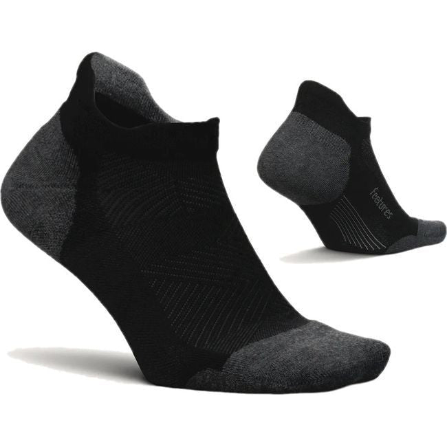 Feetures Unisex Elite Max Cushion No Show Tab Sock Black EC504159