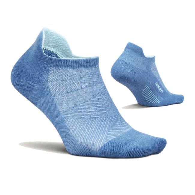 Pair of Women's Feetures Elite Grip Max Cushion Tab Sock in Flex Blue