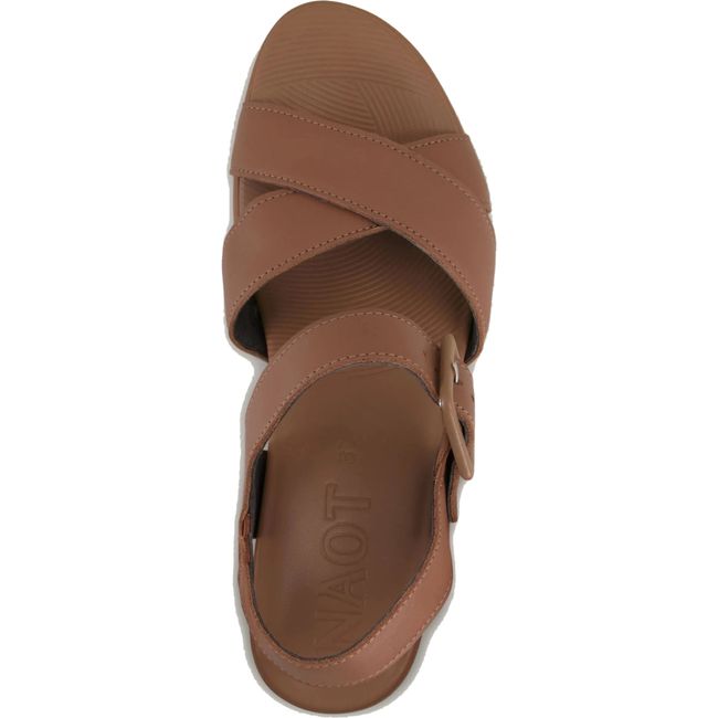 Top down view of Naot Women's Elite Heel Sandal in carmel brown leather
