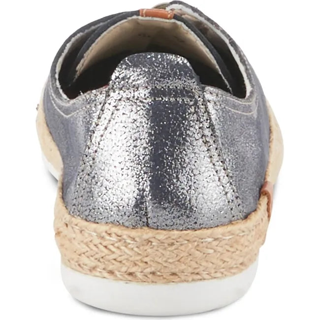 Heel of Women's Spring Step Eloya Shoe in metallic blue leather