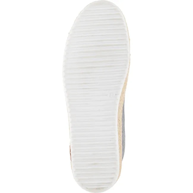 Sole of Women's Spring Step Eloya Shoe in metallic blue leather with white sole