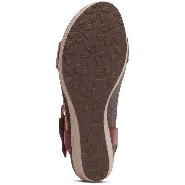 Aetrex Women's Sydney Wedge Sandal Red EW759W