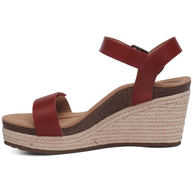 Aetrex Women's Sydney Wedge Sandal Red EW759W