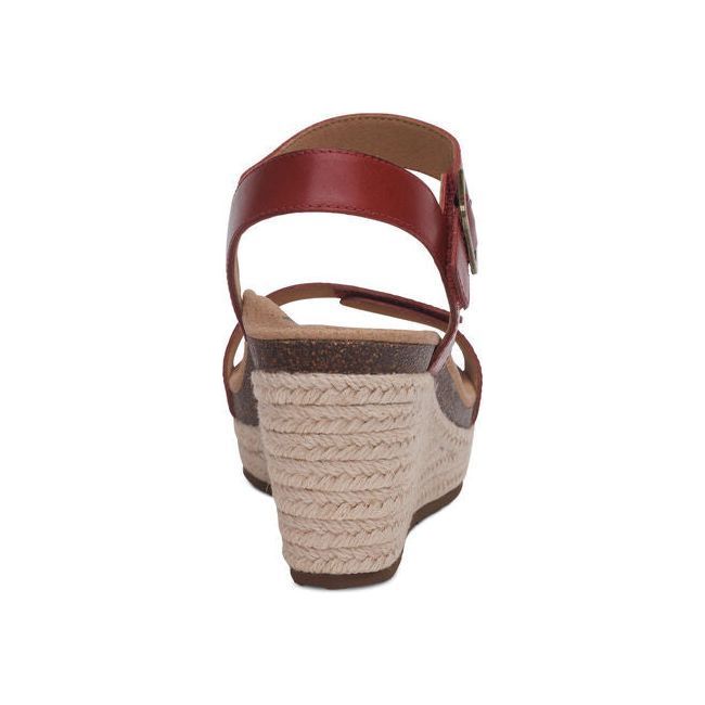 Aetrex Women's Sydney Wedge Sandal Red EW759W