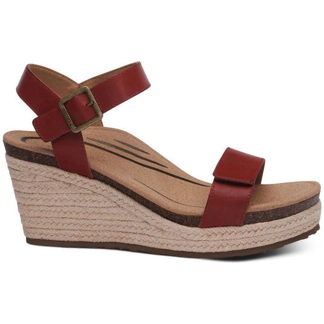 Aetrex Women's Sydney Wedge Sandal Red EW759W