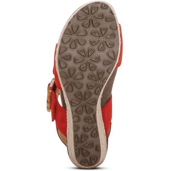 Aetrex Women&#39;s Ashley Wedge Sandal Poppy Red EW799W