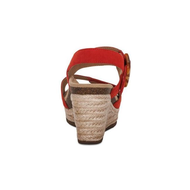 Aetrex Women&#39;s Ashley Wedge Sandal Poppy Red EW799W
