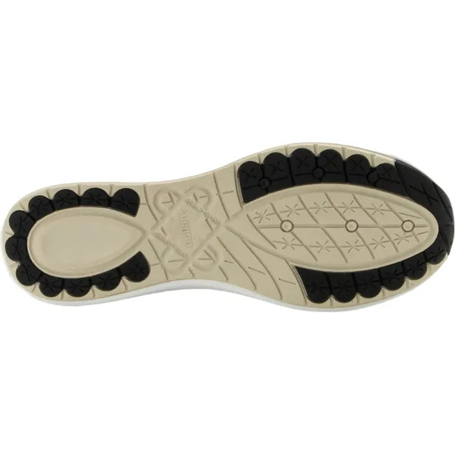 Sole of Women's Alegria Eazeer Parchment Shoes in parchment beige with a beige slip resistant sole