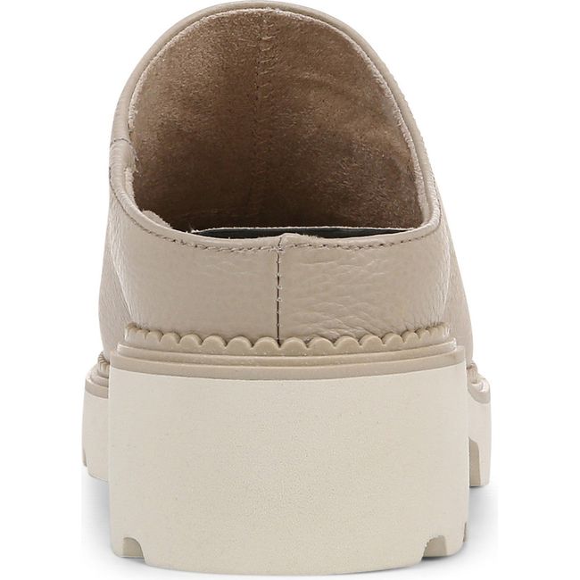 Heel of Women's Vionic Fairfax Mule in Oatmeal beige leather with white sole
