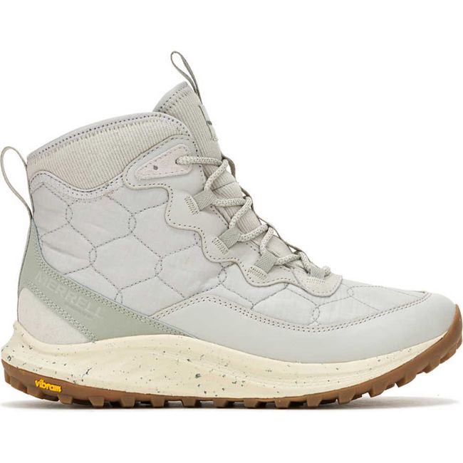 Lateral side of Womens Merrell Antora 3 Thermo Mid Zip Waterproof Boot in smoke gray