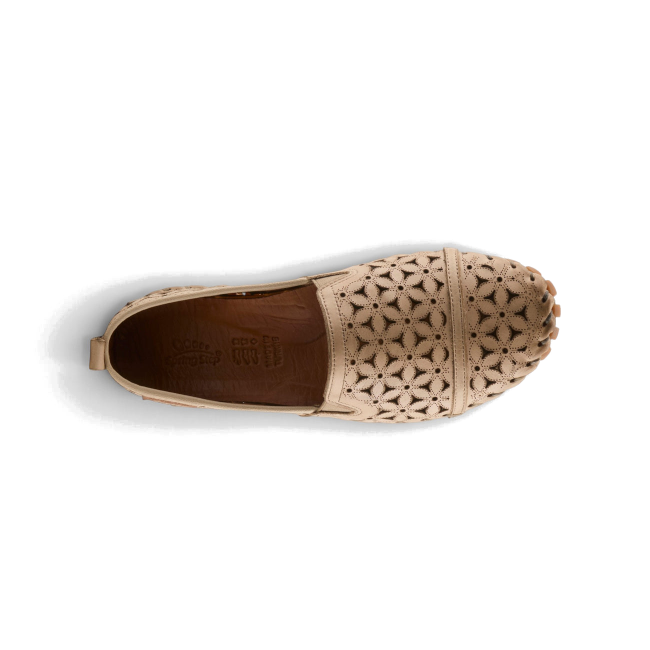 Top down view of beige leather Spring Step Women&
