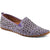 Front angled view of Women's SpringStep Flowerflow Flat in purple leather with floral cutouts