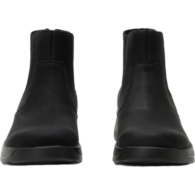 Front of Women's Alegria Frankie Chelsea Boots in asphalt black nubuck leather