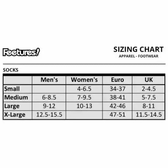Feetures Size Chart