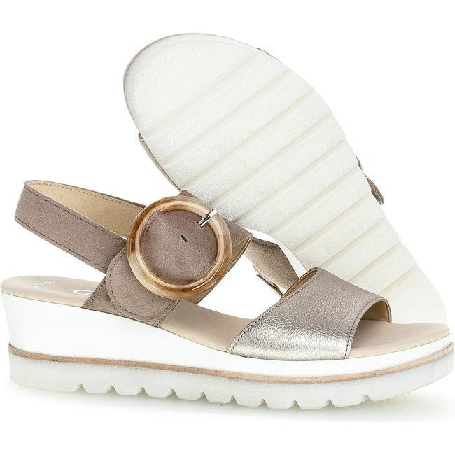 Gabor Women's Wedge Sandal Metallic Taupe 44.645.62