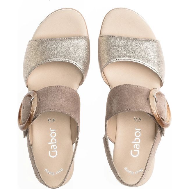 Gabor Women's Wedge Sandal Metallic Taupe 44.645.62