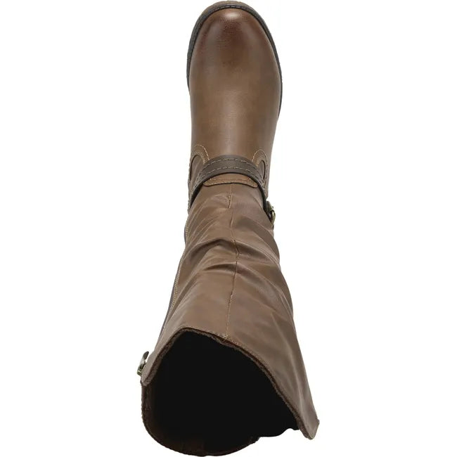 Top down view of Women's Spring Step Gemisola Tall Boot in brown leather