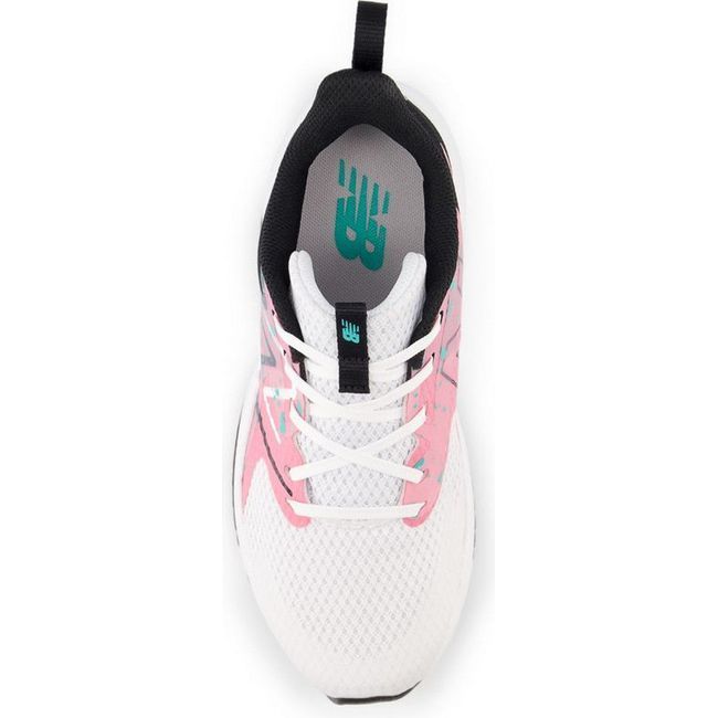 New Balance Kids' Rave Run Running Shoe White/Real Pink/Black PKRAVFP2