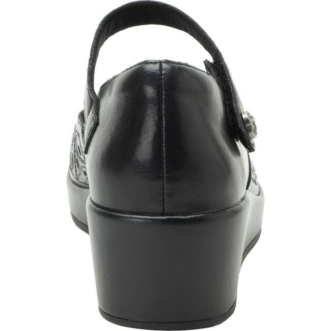 Heel of Women's Alegria Hayes Wedge Heel in Black Breeze