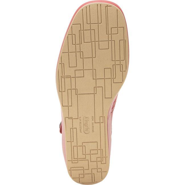 Tan sole of Women's Alegria Hayes Wedge Heel in Ruby Breeze