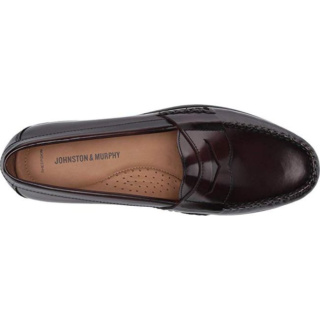 Johnston &amp; Murphy Men's Hayes Penny Dress Shoe Burgundy Brush-Off Leather 15-1093