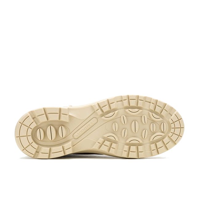 Sole of Merrell Women's Harper Lace Zip Waterproof Boot in Khaki Beige