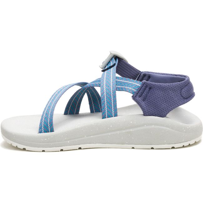 Medial side of Women&#39;s Chaco CushZ Extra Cushioned Sandal in Frond Pacific Blue with arch support