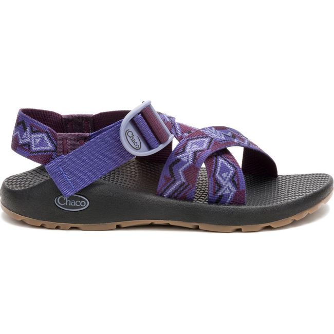 Lateral side of Women's Chaco Mega Z/1 Classic Sandal in Paddle Grape purple with adjustable straps
