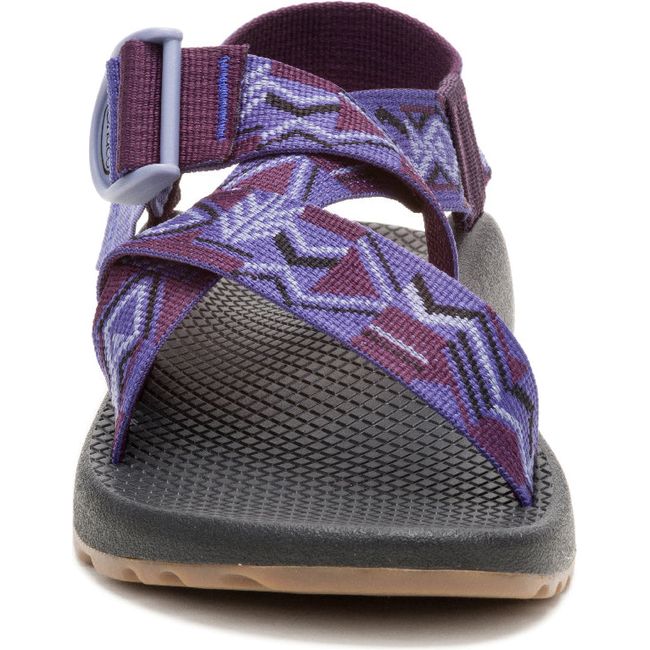 Front of Women's Chaco Mega Z/1 Classic Sandal in Paddle Grape purple with adjustable straps